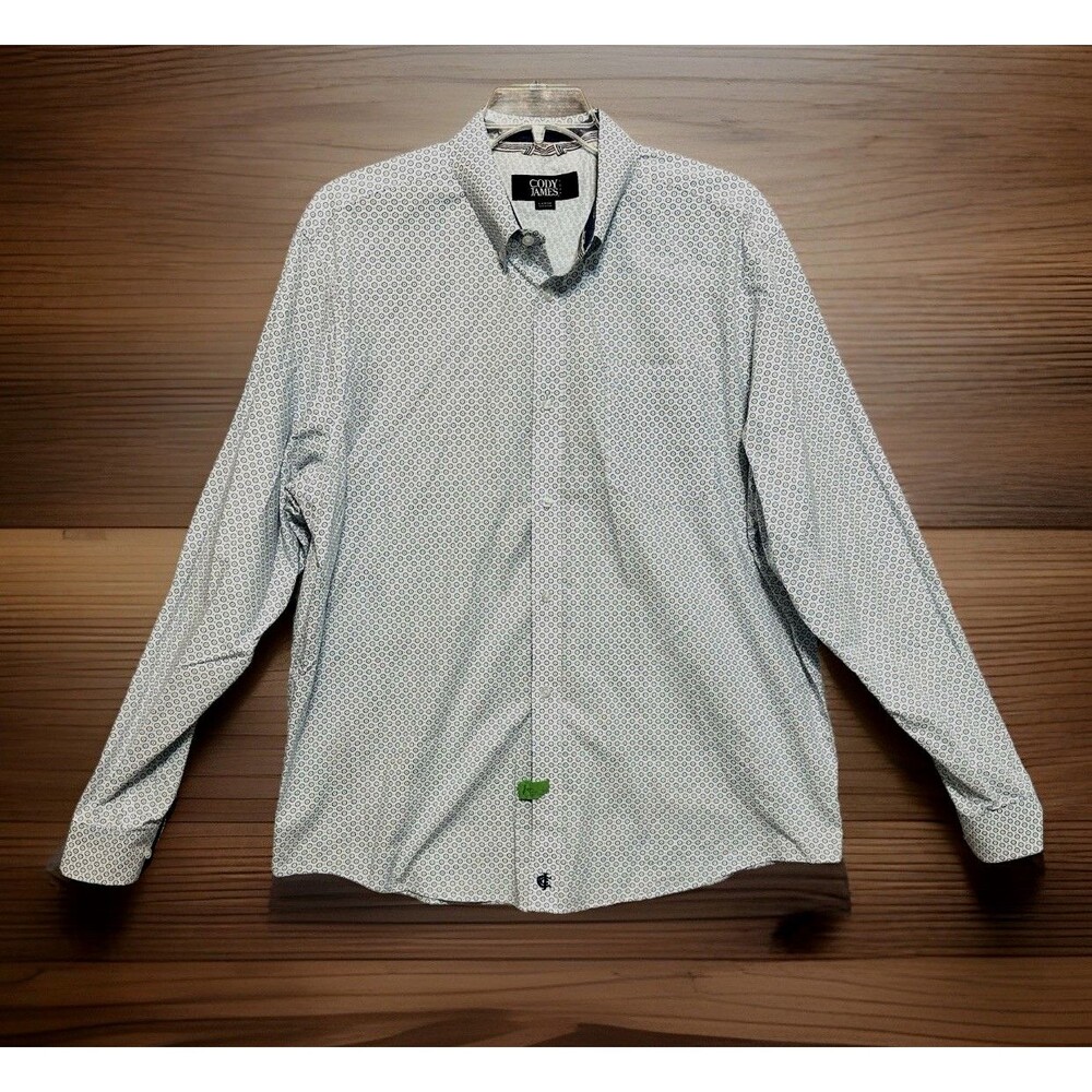 Cody James Men's Button Shirt Sz Large  Blue Flip Cuff Western Dress Ranchwear